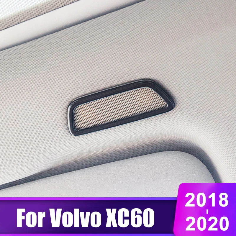 For Volvo XC60 2018 2019 2020 Stainless Steel Car Interior Roof Sound Audio Speaker Tweeter Trim Decorative Cover Accessories