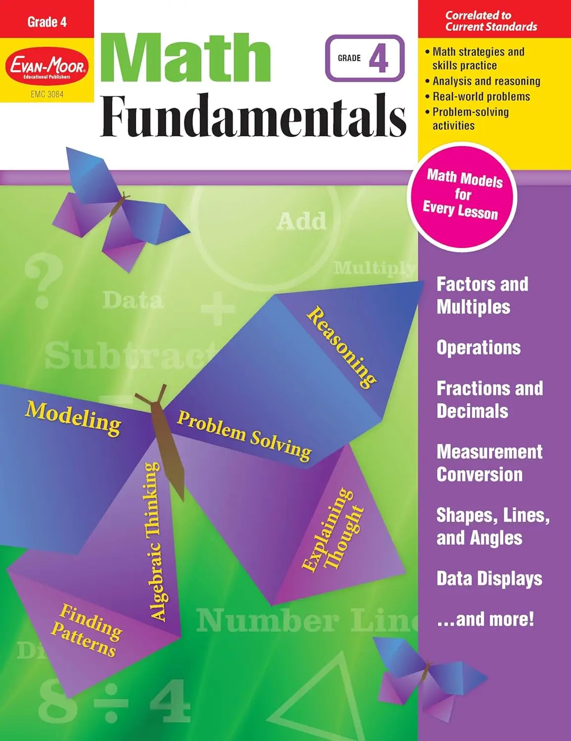 Evan-Moor Math Fundamentals, Grade 4 Workbook,aged 8 9 10 11, English book 9781629383309