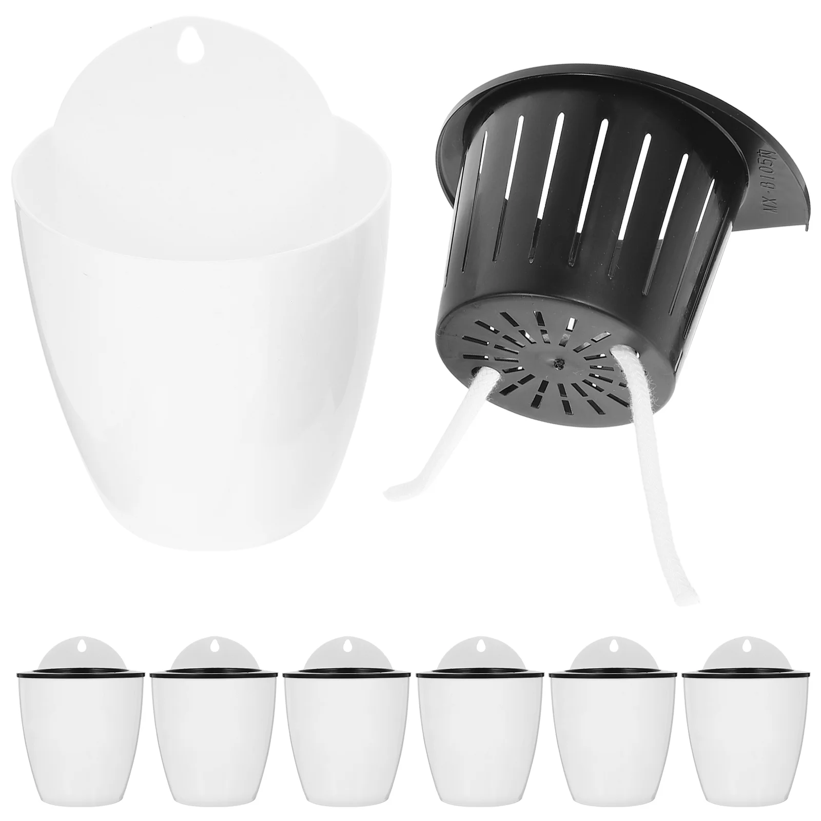 7 Pcs Wall Hanging Flower Pot Plant Self Watering Pots Self-absorbent Fruits Artificial Plastic