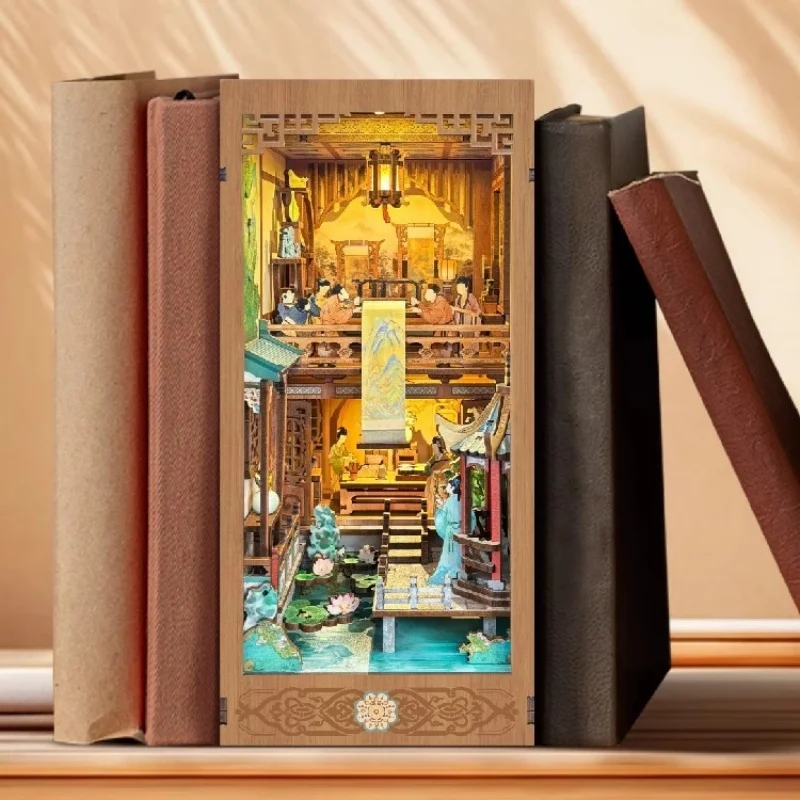 OUZEY Libro de pintura china Nook DIY, casa antigua 3D activada por sensor, regalo de arte clásico para adolescentes