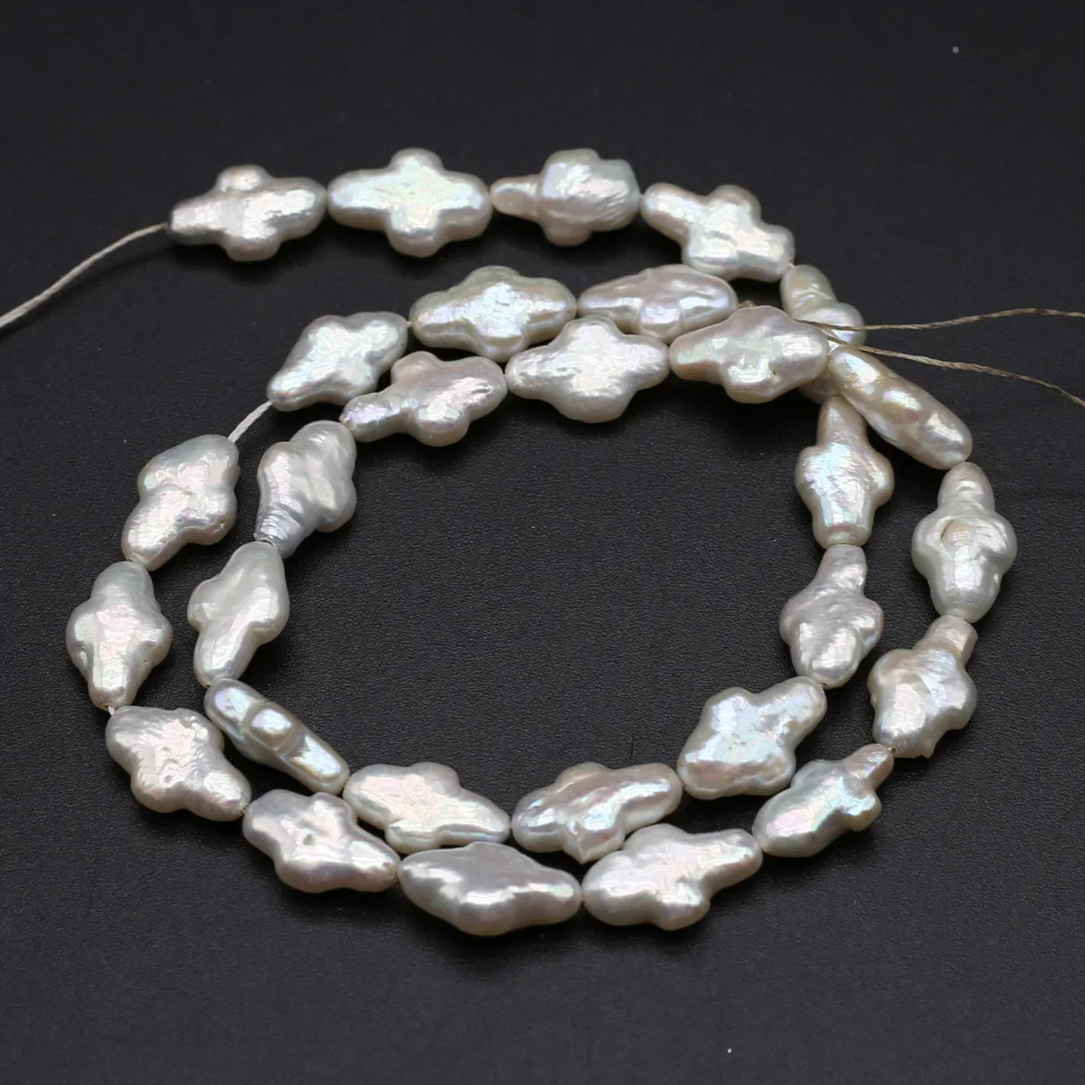 Natural Freshwater Pearls Beaded Cross Shaped Loose Spacer Beads for Jewelry Making Diy Fine Bracelet Necklace Accessories