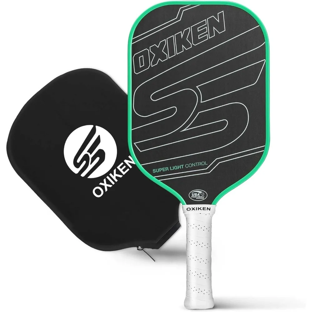 

Поверхность из углеродного волокна T700 (CFS), весло для маринования на 8,3 унции, термоформованное высокое зернистость и вращение, удлиненная ручка 5,5 дюйма, противоскользящая пот