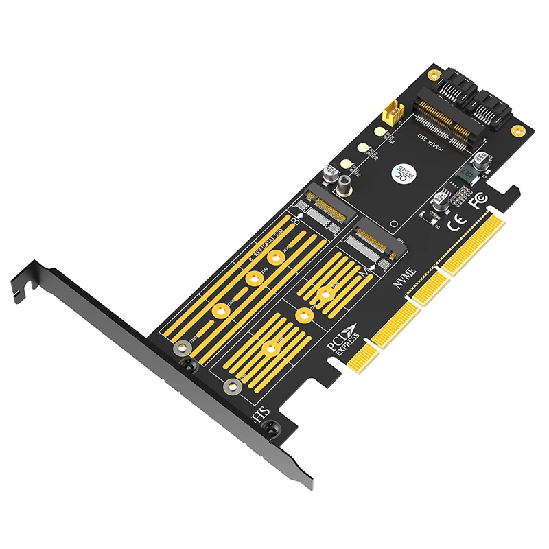 

NEW PCIE to SSD Expansion Card M.2 NVME M Key to PCI Express X4 + M2 SATA B Key to SATA3 +mSATA SSD to SATA3.0 6Gb Adapter Riser