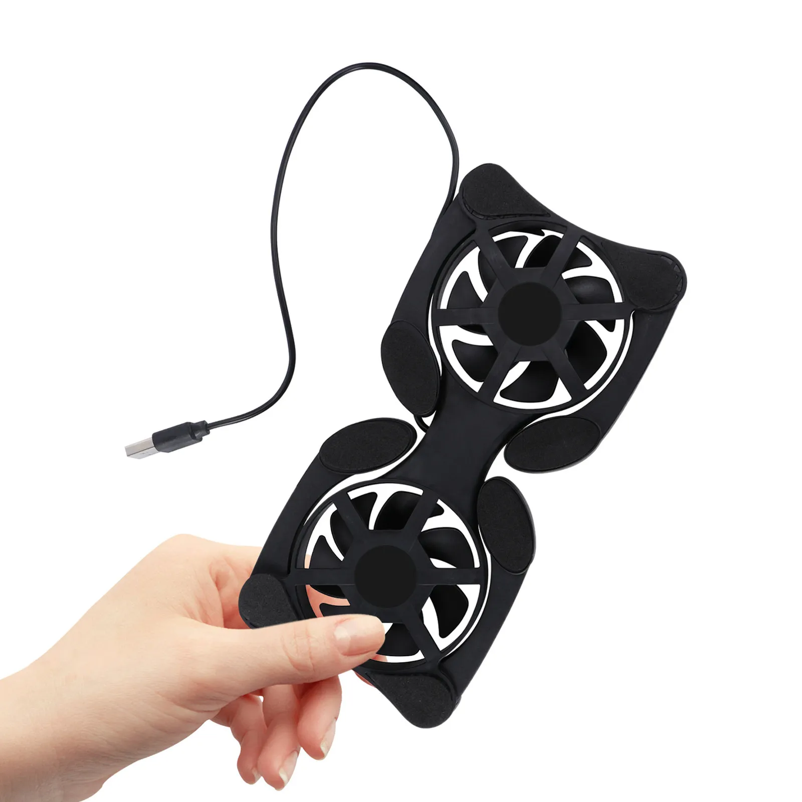 

Notebook Cooler Portable USB 2 Fans Foldable Black Laptop Cooling Pad Large Laptop Cooler Fan USB Cooling Stand