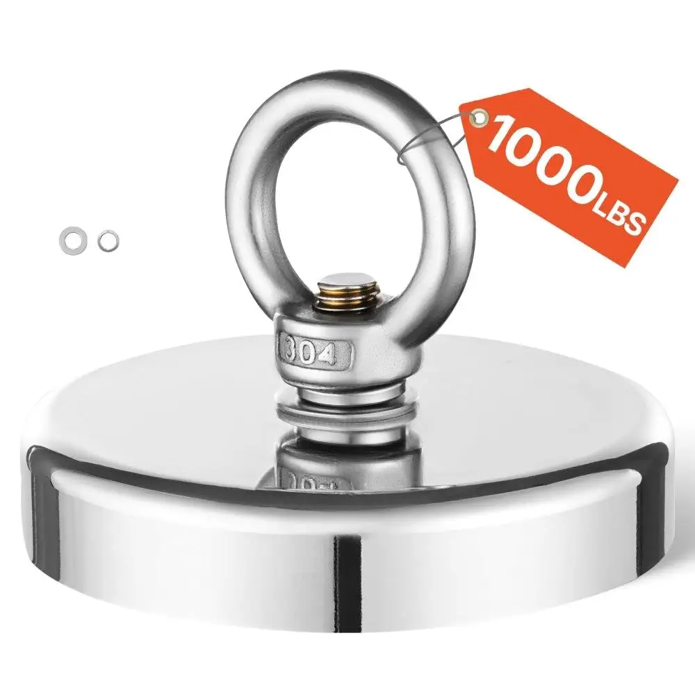 

Fishing Magnet Heavy Duty Rare Earth Neodymium 1000 LBS Pull Force