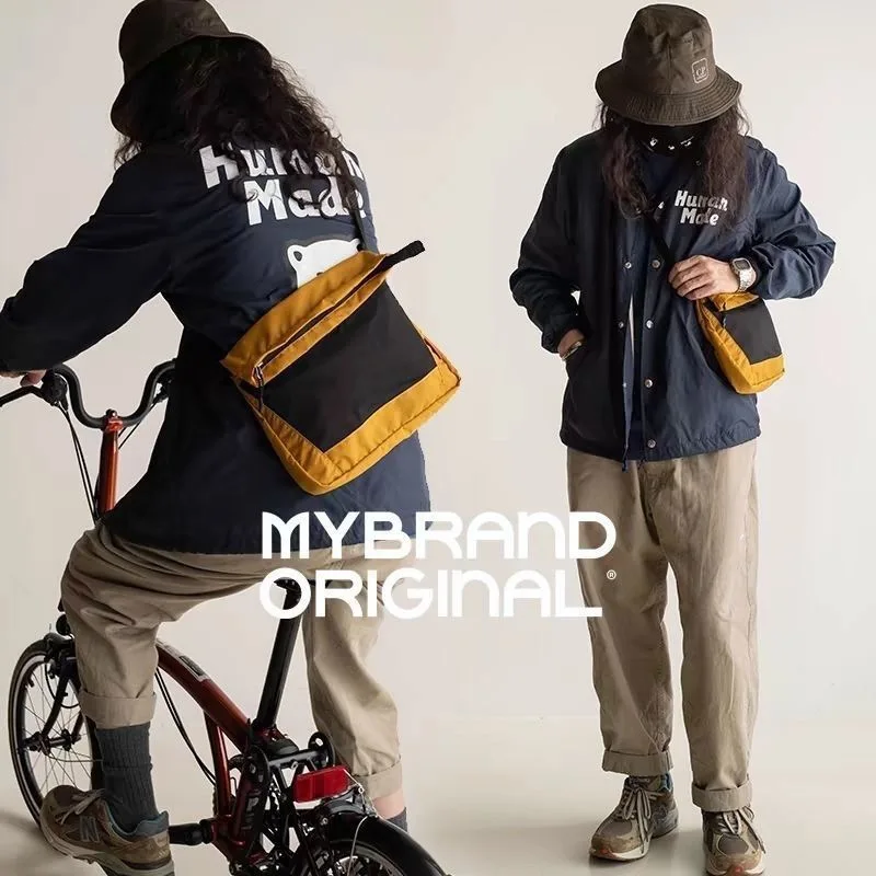 2026 New Retro Color Block Large Capacity Commuter Crossbody Bag Unisex Casual Shoulder Bag High Waterproof Nylon Material