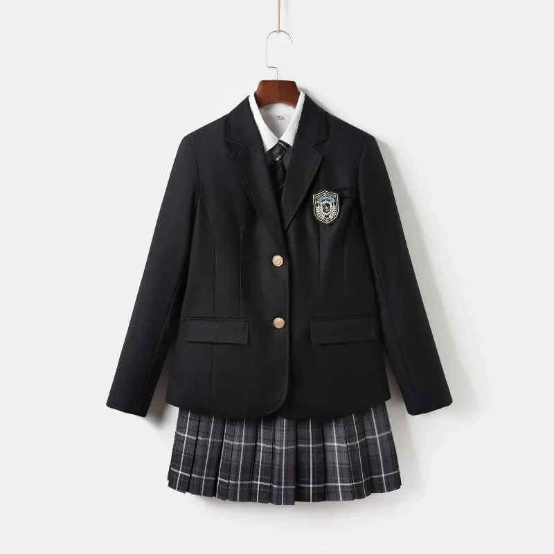 Uniformes Escolares Japoneses para Niña, Otoño e Invierno, Conjuntos de Blazer Largo Multicolor, Falda Plisada, Corbata de Marinero JK, Disfraces de Anime para Mujer