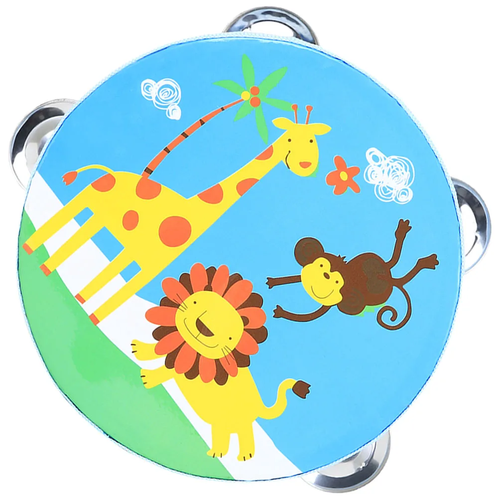 Giocattolo tamburello musicale Testa di tamburo in poliestere leggero Comodo giocattolo per strumenti a campana a percussione per bambini