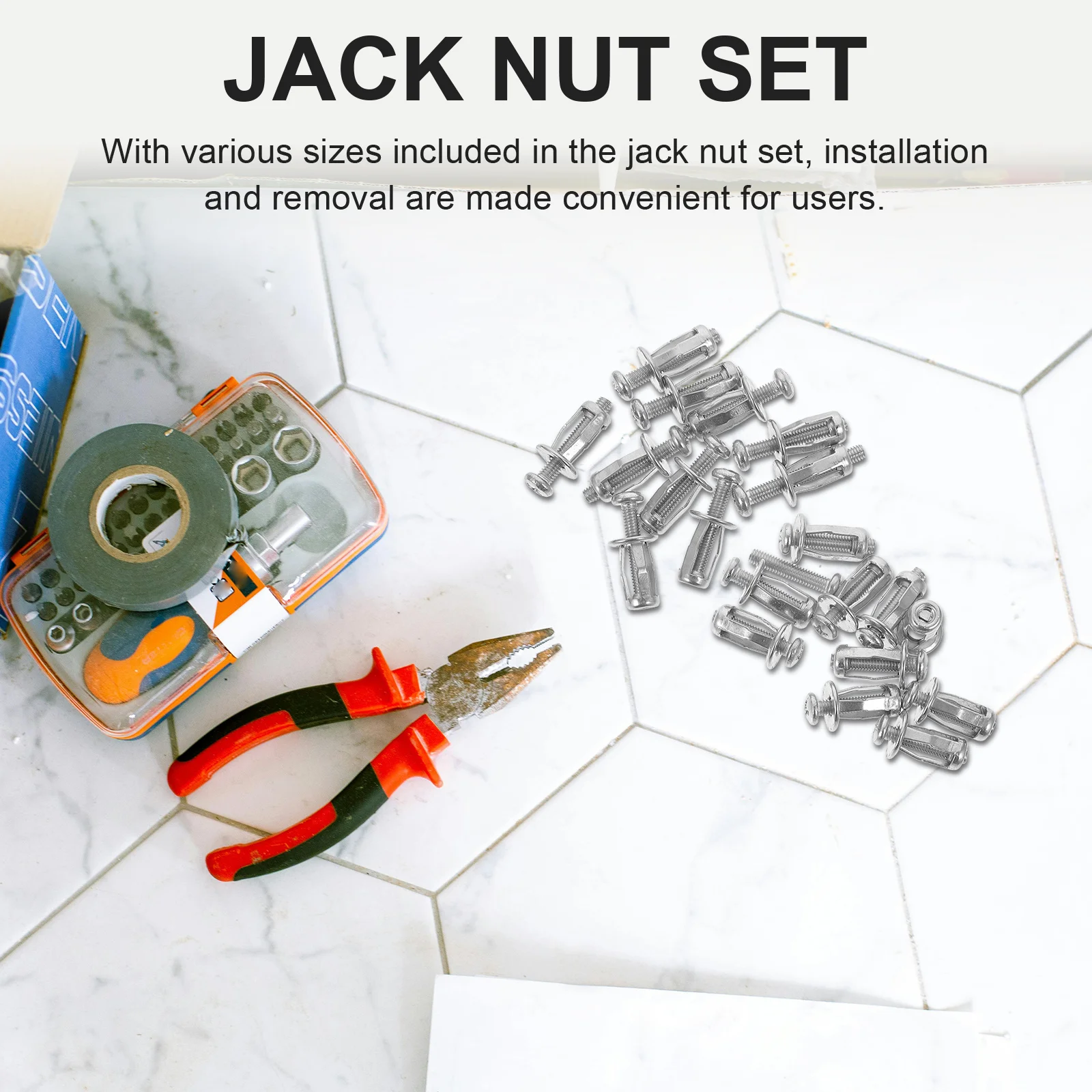 

1 Set Screw Fastener Assortment Kit Various Sizes Jack Nuts Petal Nuts License Plate Bolts Carbon Steel Expansion Anchors For