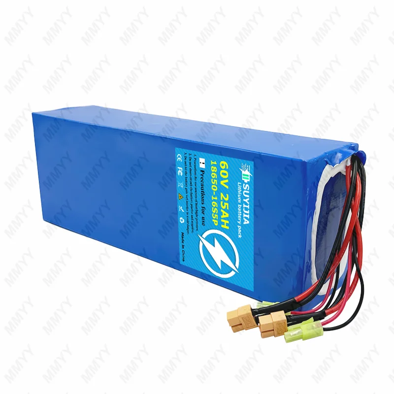 60V 16S5P 25Ah 18650 Lithium Ion Battery Pack 2000W High Power Band 30A BMS for Motorcycle scooter Bicycle MotorReplace battery