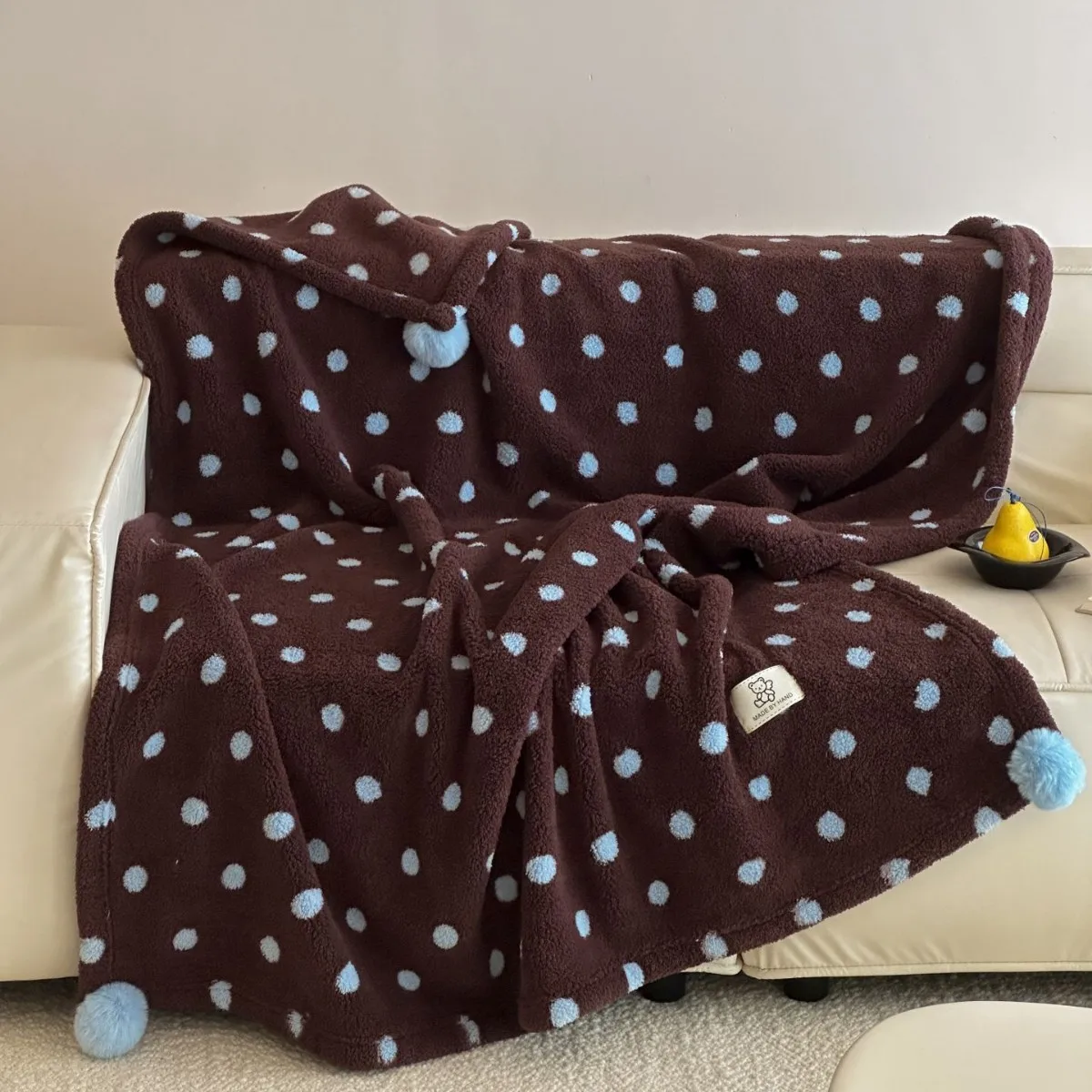 Nordic Snow Grain Fleece Throw Multi-Use Soft Warm Blanket for Office Nap, Sofa, Car, Bed & Travel, Anti-Static, Kid-Friendly