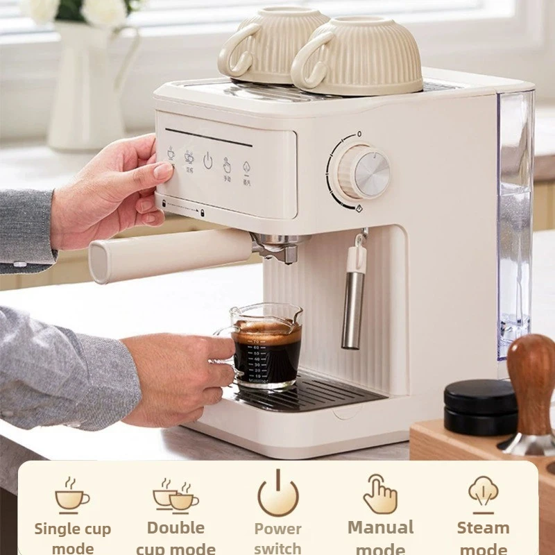 

1.2-1L Household High Pressure Extraction Espresso Machine Small Office Semi-automatic Capsule Coffee Machine Concentrated Steam