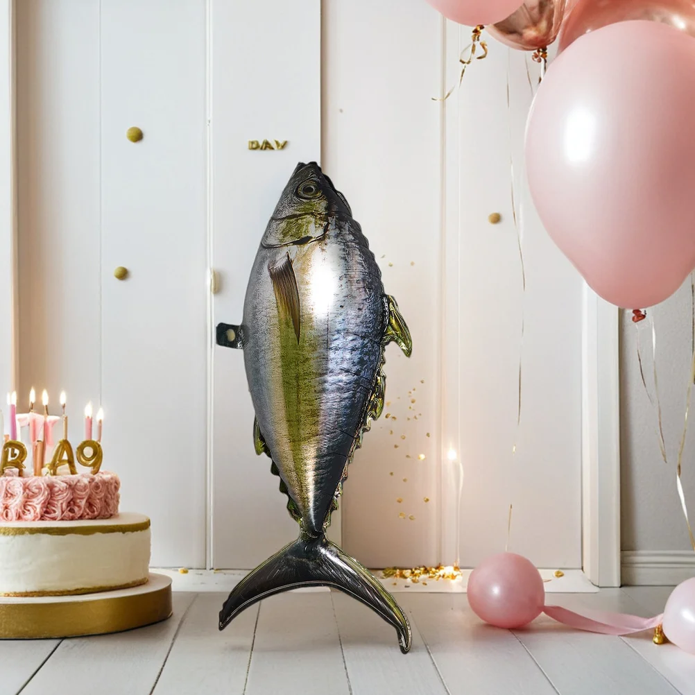 

10Pcs Inflatable Tuna Balloons Aluminum Foil 3D Realistic Ocean Fish Design Summer Fishing Theme Party Decorations