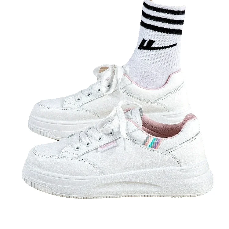 Pull-back White Sneakers For Women, 2026 New Model, Summer Breathable Shoes, Versatile Thick-soled Sports Shoes, Casual Sneakers_vogvips.com