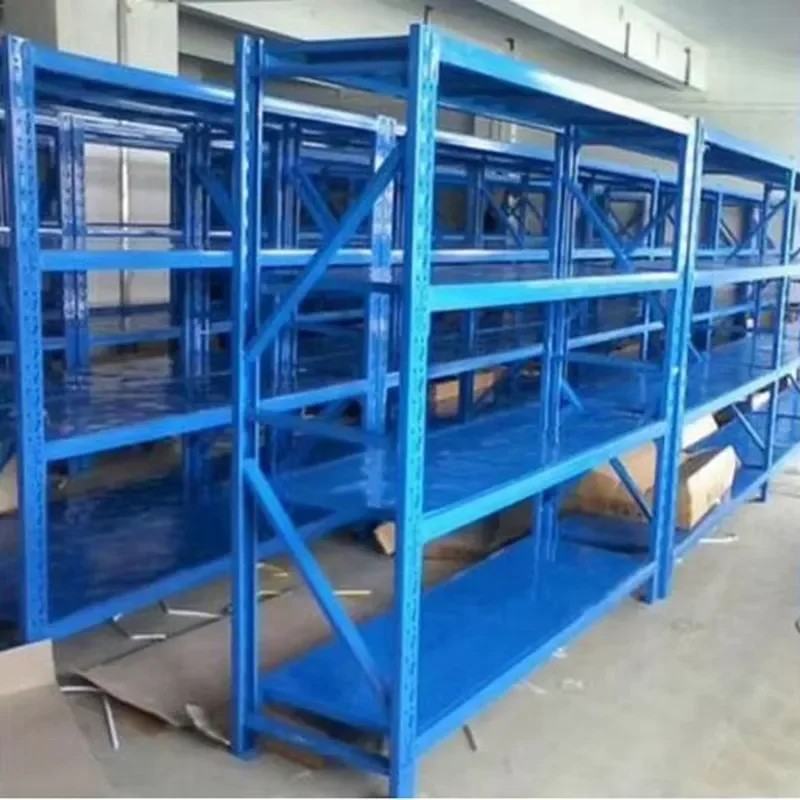 Stainless Industrial Warehouse Storage Rack Light 4 Layers Goods Storage Shelf
