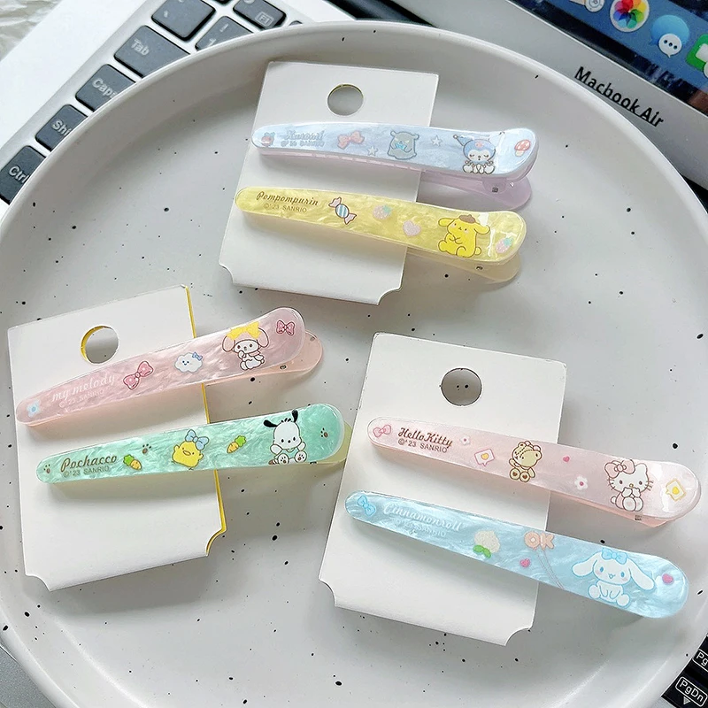Sanrio Kawaii My Melody Anime Hair Clip Cute Sweet Hello Kitty Cinnamoroll Cartoon Accessory Duckbill Clip Lovely Gifts Girls