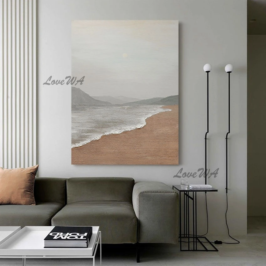 

Hand Painted Artwork Sea Wave Knife Texture Acrylic Wall Decoration Oil Painting Showpieces Modern New Arrival Murals Picture