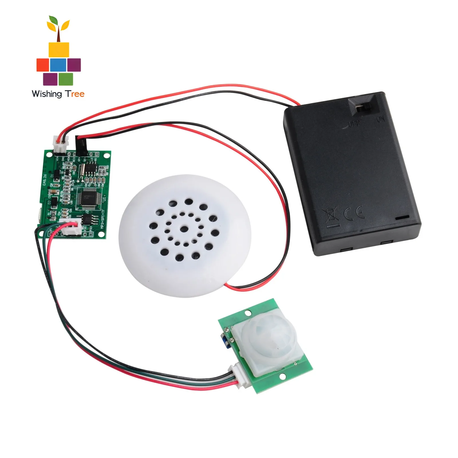 MP3 Voice Playback Module with PIR Motion Sensor USB Download TF Card Support for DIY Shop Welcomer