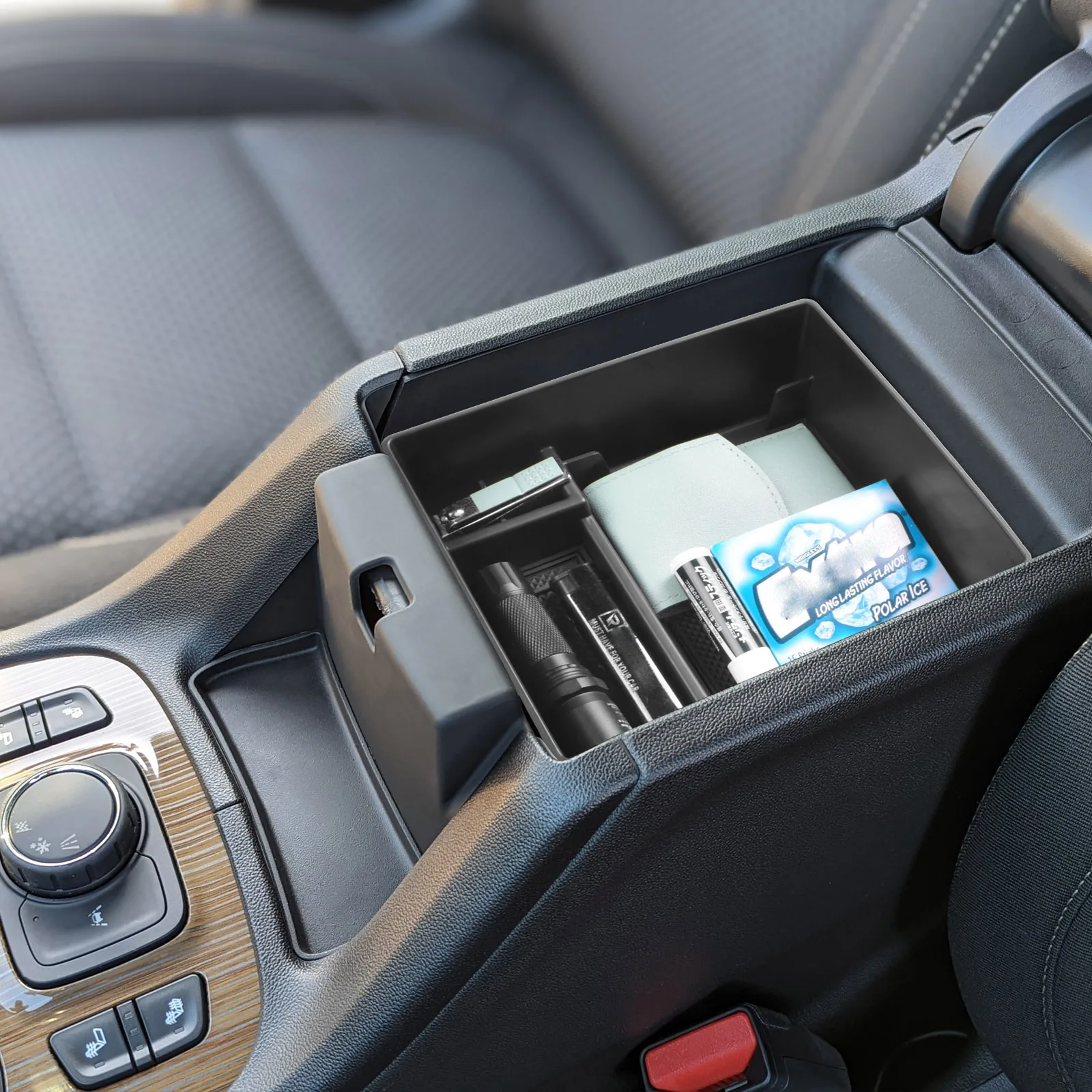 Bandeja organizadora de apoyabrazos central para GMC Acadia 2017 2018 2019 2020 2021 2022 2023, accesorios de almacenamiento de apoyabrazos secundarios Interior