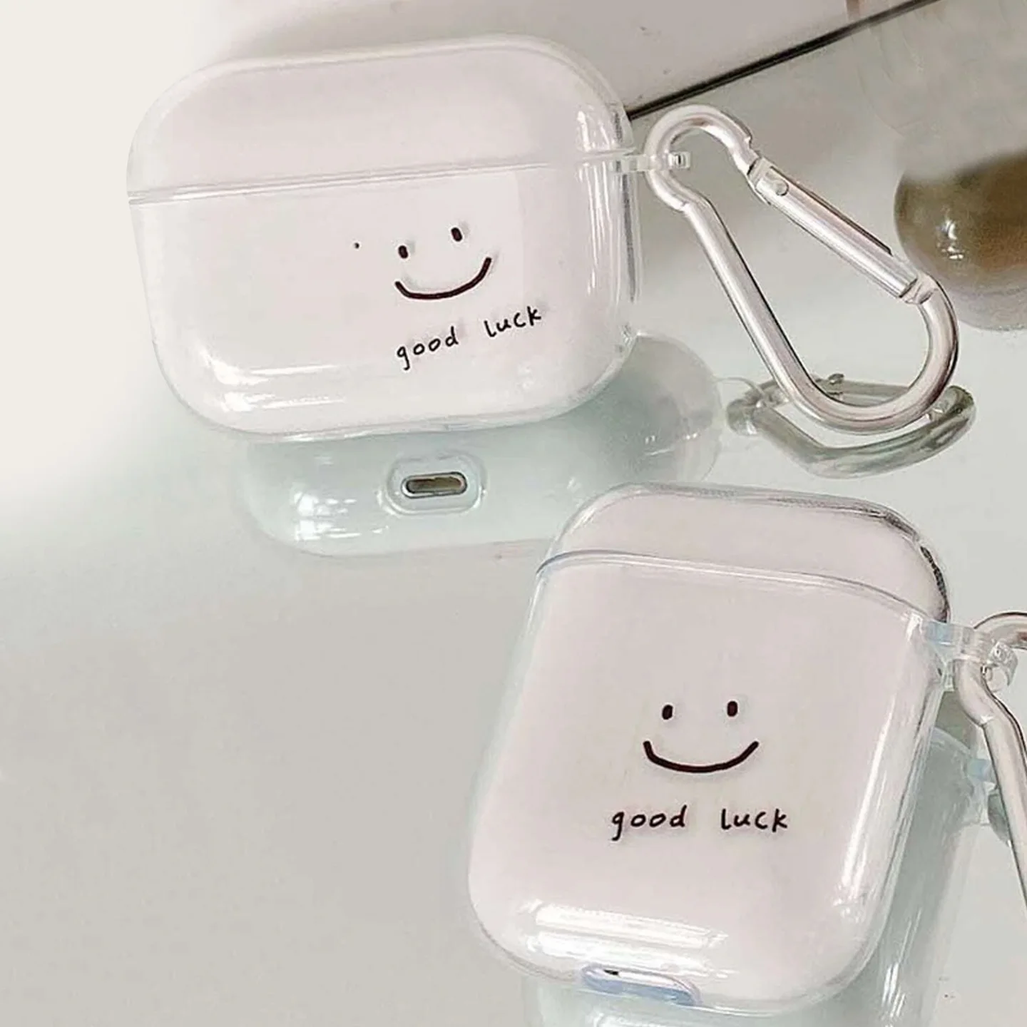 Cute Good Lucy Case for Apple AirPods 1 2 3 4 Generation Smile Case for AirPods Pro Pro2 Case Keychain