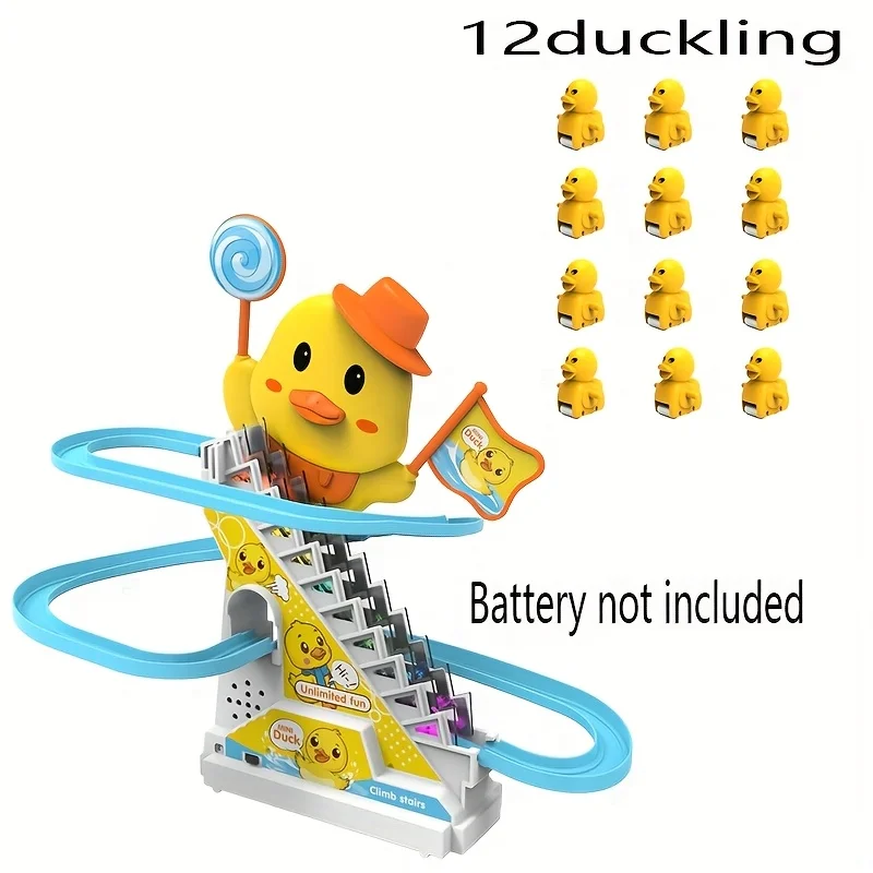 Ducklings Climbing Stairs Musical Toys with Lights and Music for Children Birthday Gifts Easter Toys Girl Toys