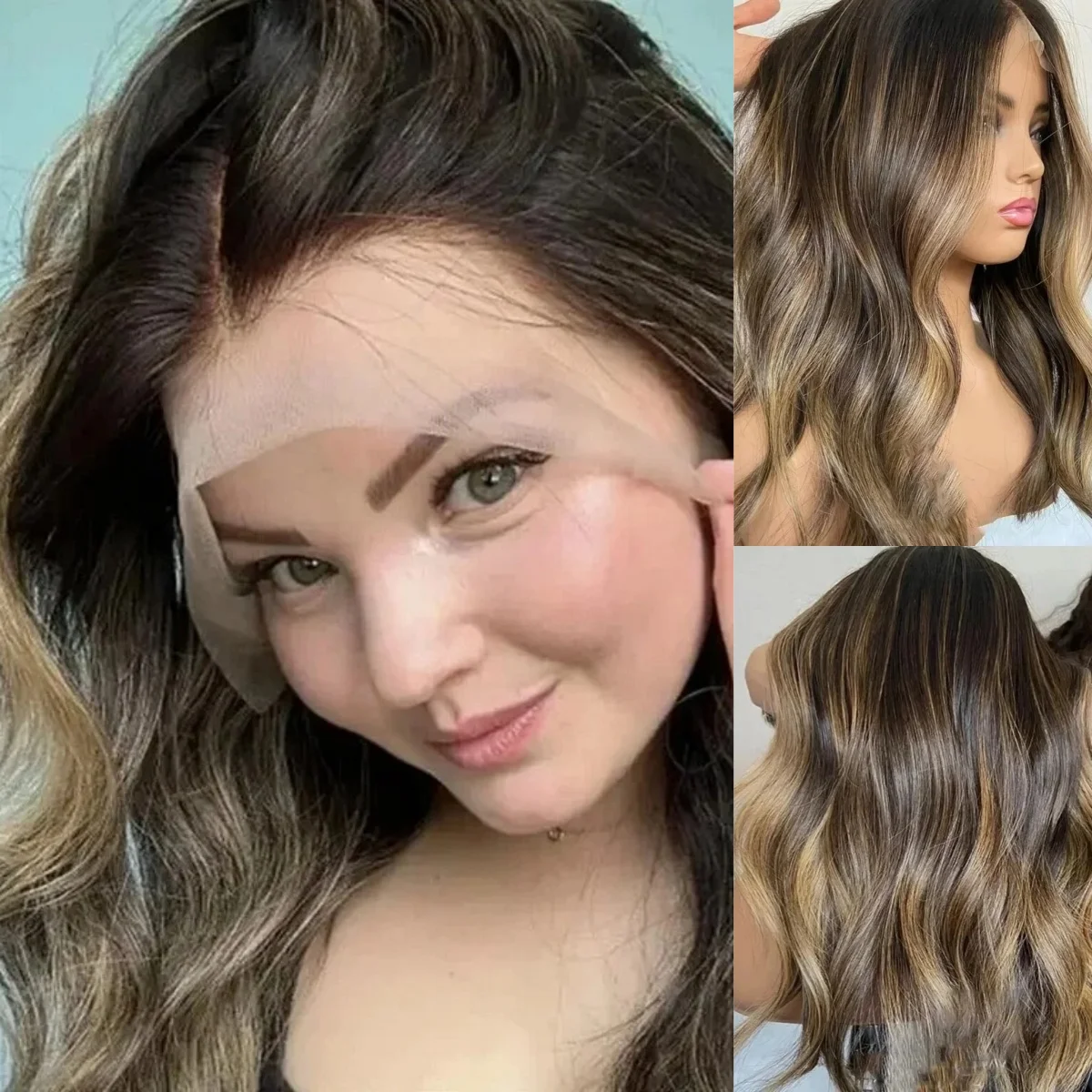 

Выделите темно-каштаново-коричневый парик Женский длинный свободный волнистый синтетический парик с кружевным верхом на распродаже Модные кружевные парики высокой плотности