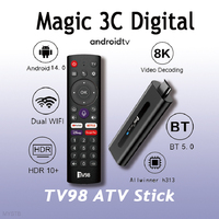 Android TV 14 ATV Mini Smart Stick Portatil Dual wifi 2.4/5G 4K 8K HDR10+ Video bt5.0 Voice Remote Set Top Box H313 HDMI 2.0A
