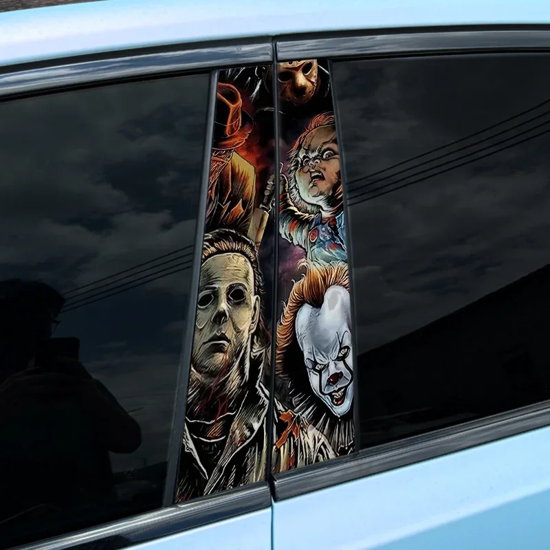 

1PC Anime Theme Halloween Horror Car Stickers Auto B Pillar Waterproof Cover Scratches Decoration DIY Car Doors Pillar Sunscreen