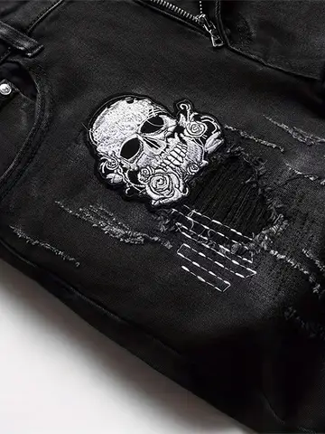 यूरोपीय और अमेरिकी नई धोया छेद Zhangzai फैशनेबल फैशन जींस 8 best sales पुरुषों की जींस - №1