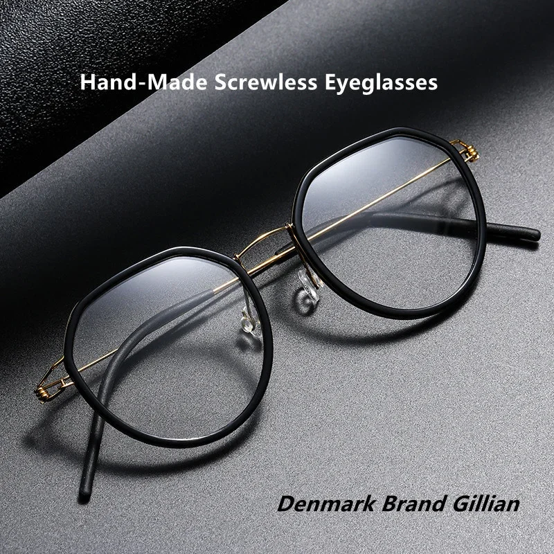 

Denmark Personality Design Titanium Alloy Spectacle Frame No Screw Women Glasses Reading Men Myopia Prescription Eyeglasses