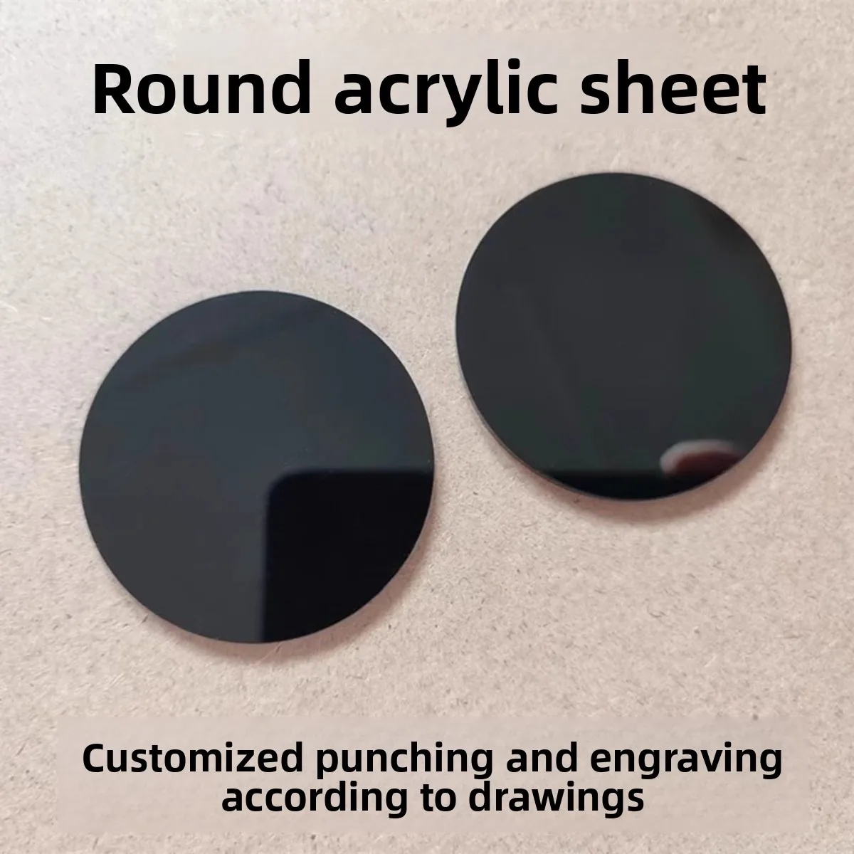 Custom Round Acrylic Sheet, Black Matte Organic Glass Disc, Circular Panel, Photo Background Board & Display Base