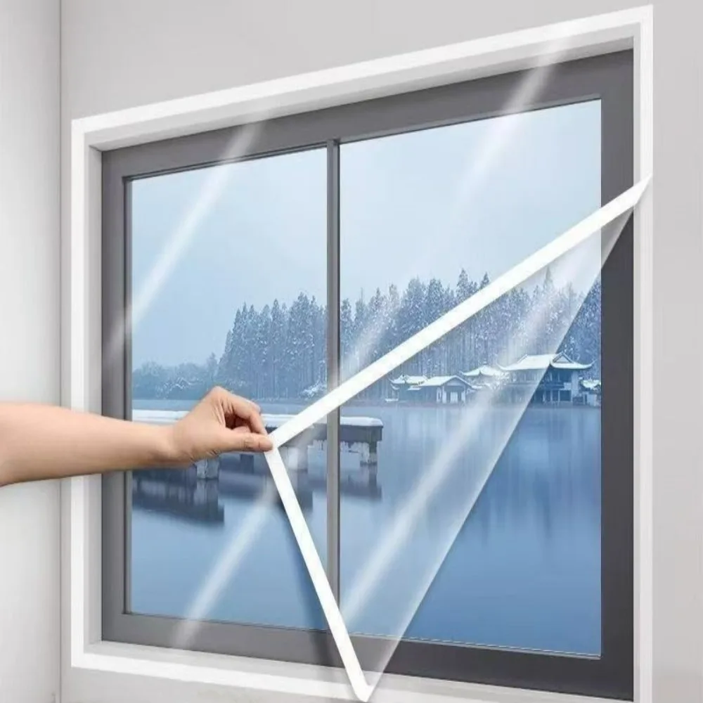 Winter-Fensterdichtung, warme Folie, winddicht, warmer Vorhang, abnehmbarer transparenter Fensterbildschirm, selbstklebende Fenster-Isolierfolie
