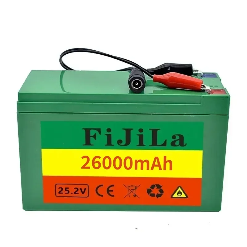 Batterie au lithium pour vélo électrique, batterie de pulvérisation électrique, chargeur de pipeline, 6s3p 100%, 18650 V, 25.2 mAh, 26000 nouveau, 25.2