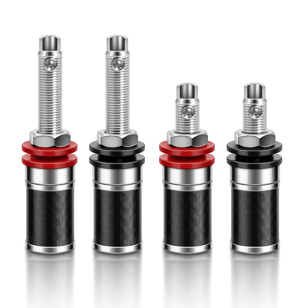 HIFI 4Pcs Rhodium Plated  Female Banana Jack Connector Banana Plug Socket Speaker BINDING POST