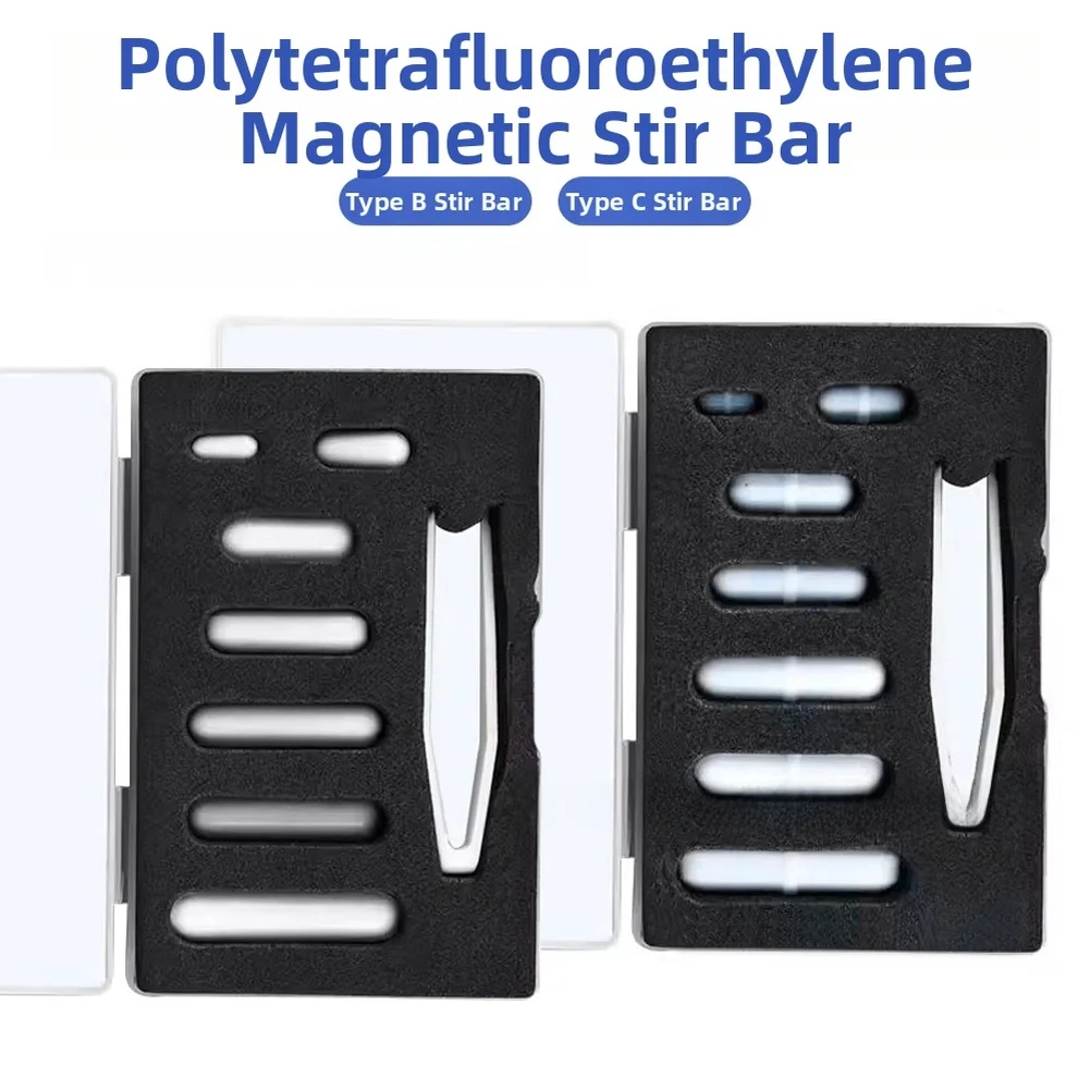PTFE Magnetic Stir Bar Set 7 Sizes Strong Mixing Rods For Laboratory Industrial For Educational Testing Equipment