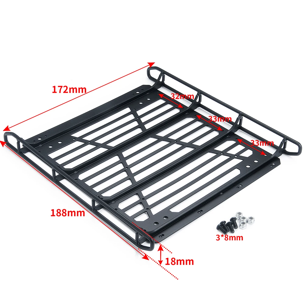 AXSPEED Metal Roof Rack Luggage Carrier for 1/10 RC Crawler Car Axial SCX10 III AXI03007 AXI03006 Jeep Gladiator Upgrade Parts