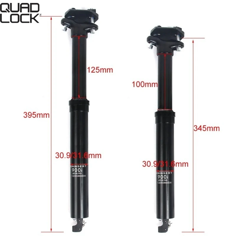 

QUAD LOCK Hydraulic Drop Post Seat Seatpost Mountain Bike Wire Control Lift Seat Tube Internal Routing Seat Post