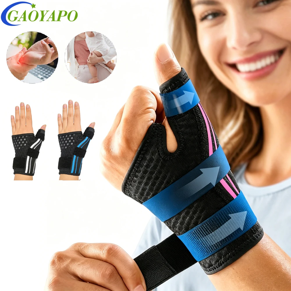 1PC Adjustable Breathable Wrist Brace with Double Straps System, Fits Left & Right Hand for Men Women Sports Work Carpal Tunnel