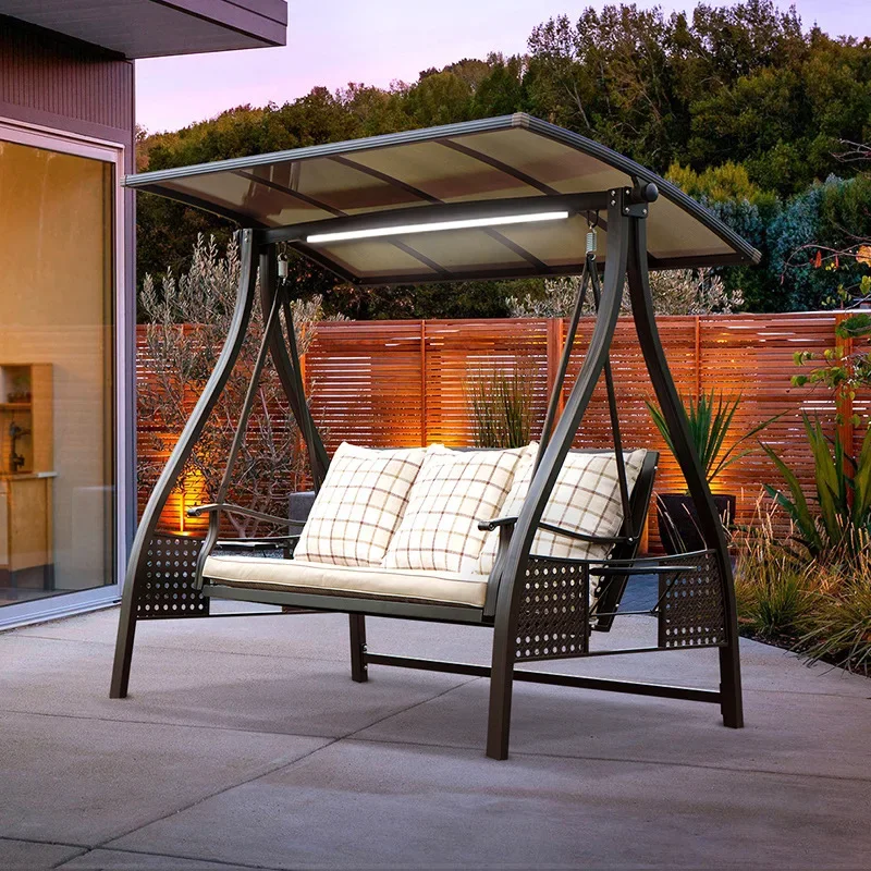 

European Style Aluminum Swing Chair for 2 or 3 People Outdoor Hanging Swing for Balcony Garden & Patio