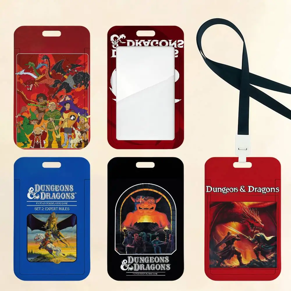 D-DungeonsS D-DragonsS Retro Kartenhalter Kartenetui Bus U-Bahn Arbeitsausweis Studenten-Lanyard Halsbänder Ausweishalter