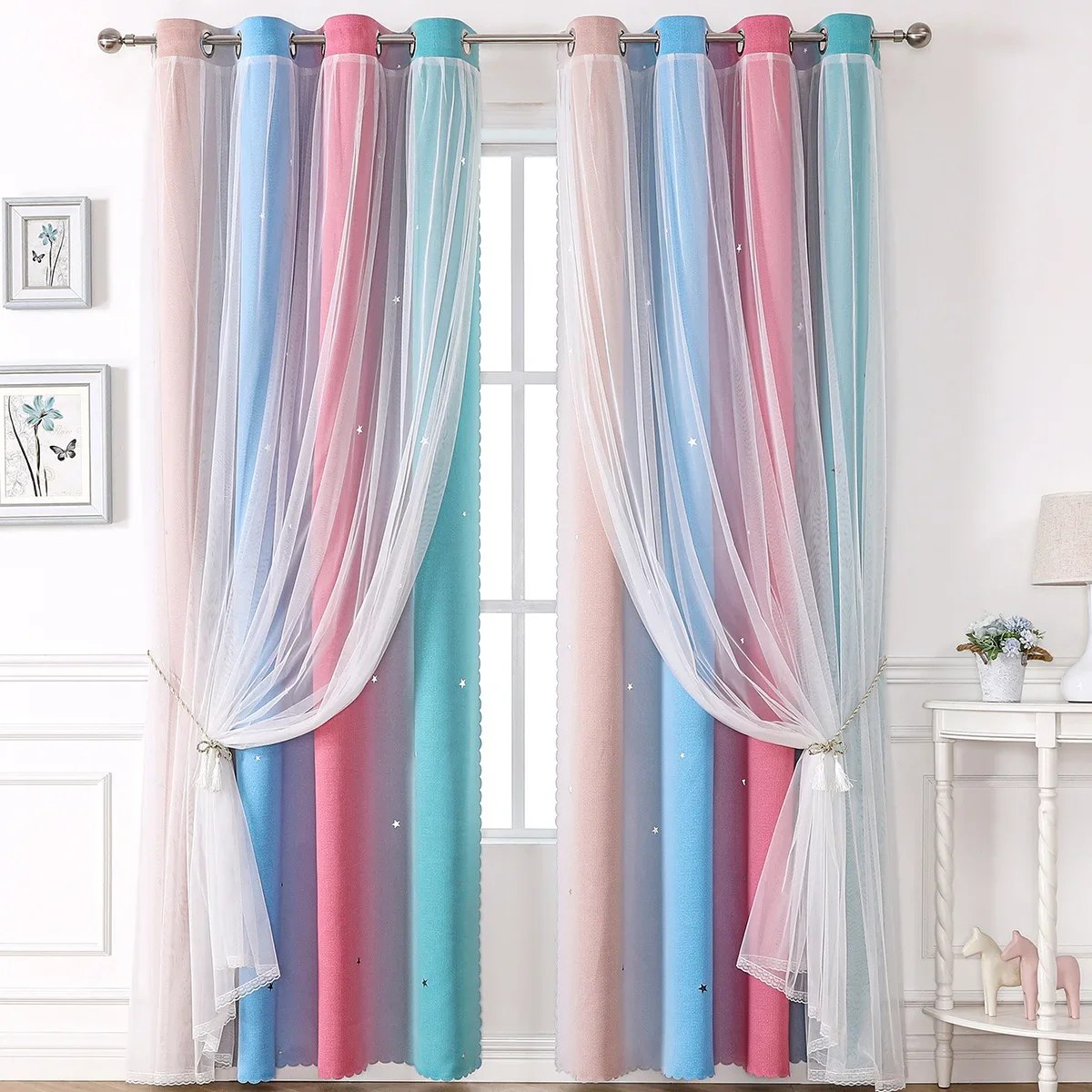 (41) Customized Curtain Gauze Light-transmitting Window Screen Living Room Balcony Bedroom Curtains