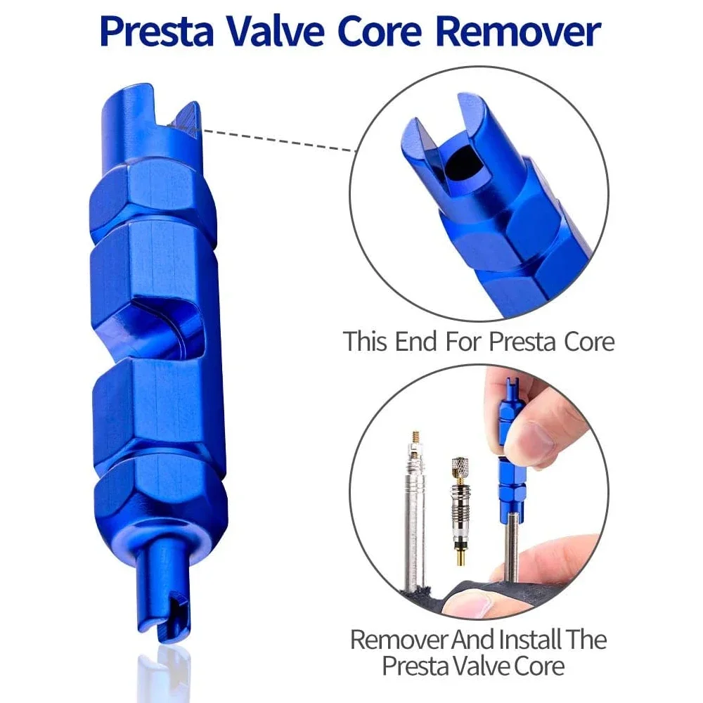 Premium-Werkzeug zum Entfernen des Fahrrad ventil kerns für Schrader und Presta, Werkzeugs atz für die Reparatur von Reifen ventilen, 2-teiliges