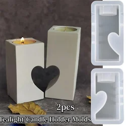 2PCS Heart Shaped Silicone Candle Molds DIY Handmade Scented Candle Mold Epoxy Resin Plaster Candle Making Mould Cake Molds