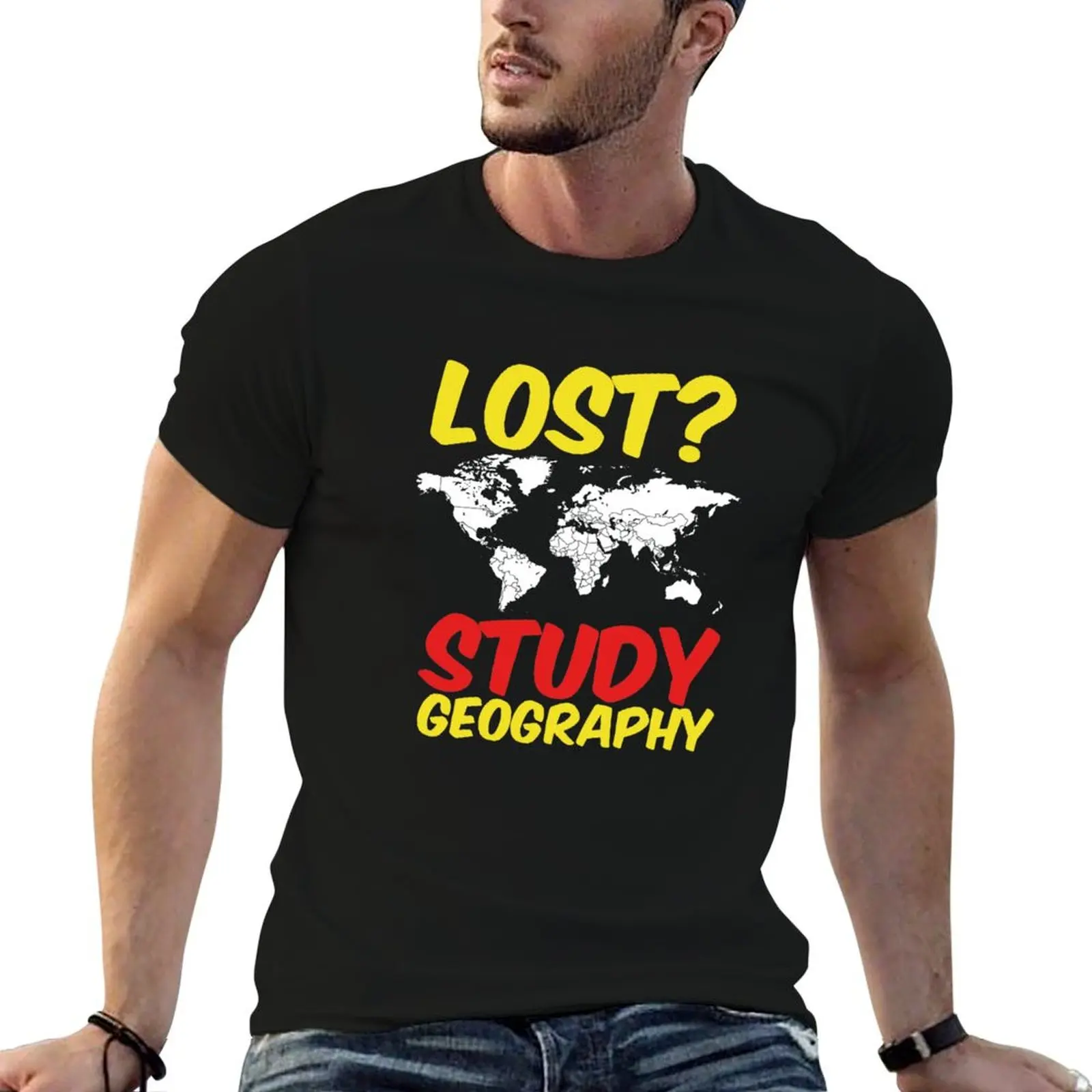 Study Geography T-Shirt Soft Durable Cotton T-Shirt