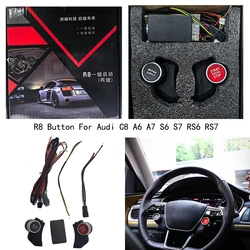 R8 Button For Audi C8  A6  A7 S6 S7  RS6  RS7 2019-2022 Steering Wheel Start Switch Drive Mode Switch，One touch start