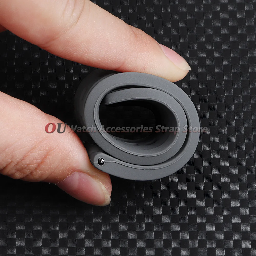 Silicone Watch Strap 20mm 22mm for Seiko for Rolex for Omega Quick Release Watchband Butterfly Buckle Rubber Women Men Bracelets image 4