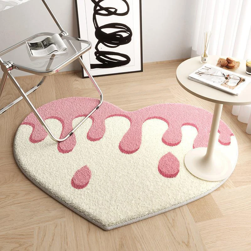 IHeart-shaped Imitation Cashmere Carpet In The Living Room, Sofa, Coffee Table Carpet, Bedroom, Bedside Carpet