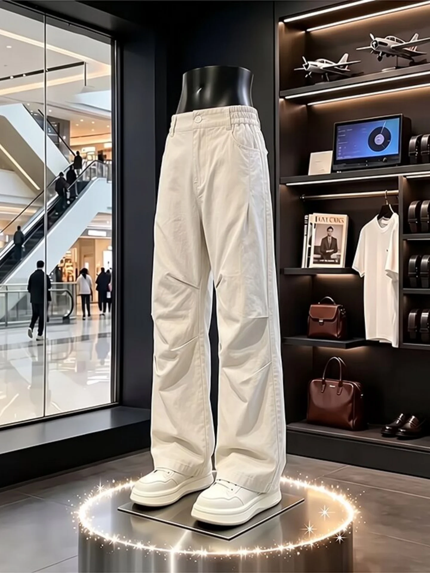 American Style Foldable Thin Summer Work Pants Men's Three-Proof Straight Leg Micro-flared Knife  Trousers Paratrooper