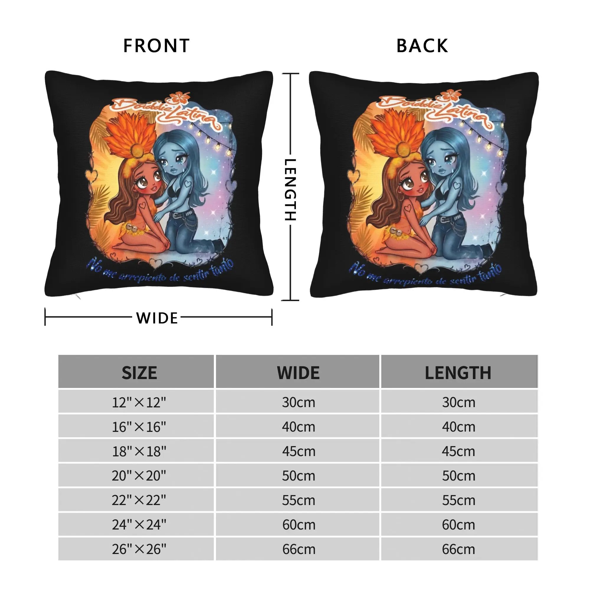 Pillow Case Karol G Two Chibi Girls Blue Skin Crying Girl Barbed Wire Heart Frame Pillow Cover For Living Room Chair Pillowcases