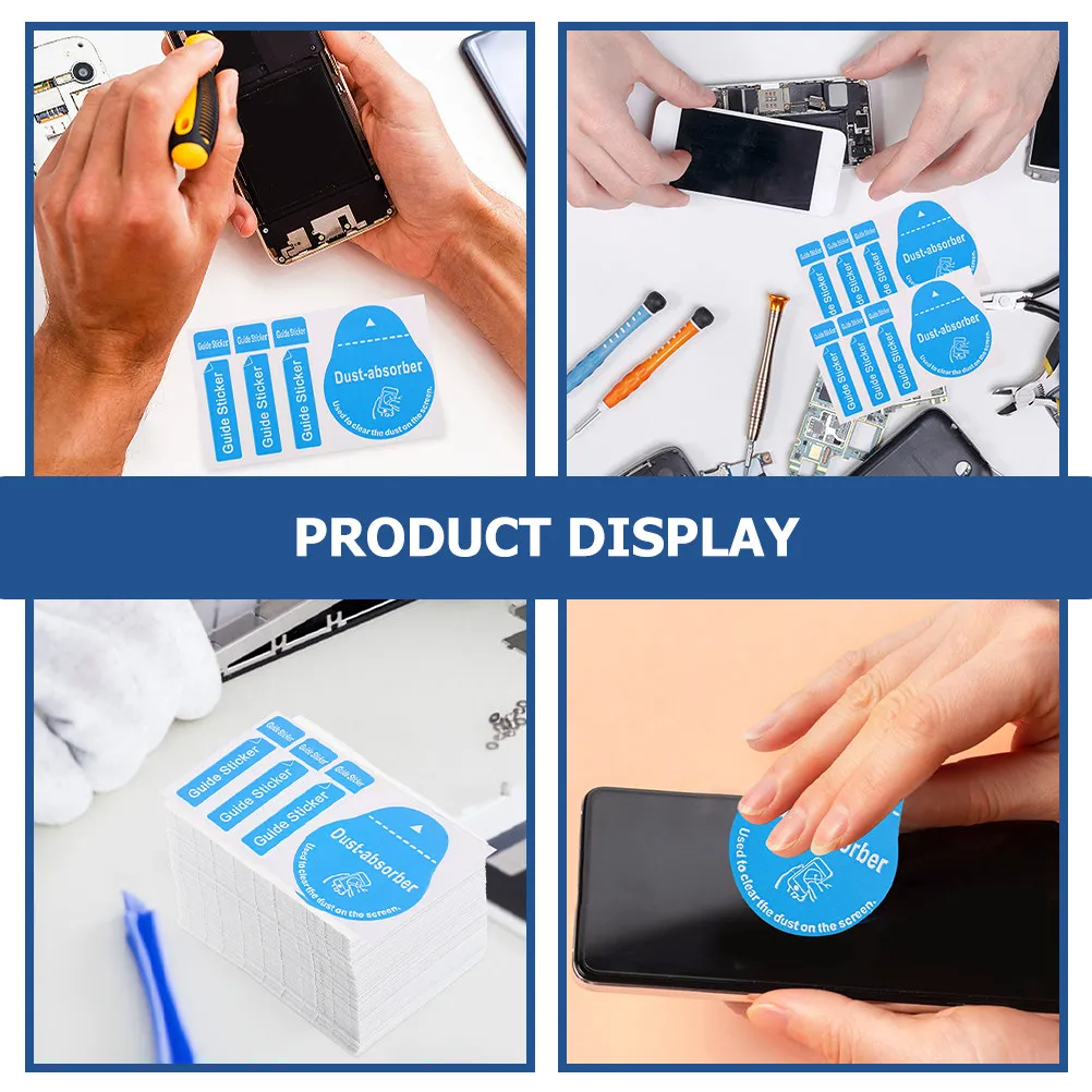200Pcs Phone Screen Dust Abosorber LCD Screen Dedust Sticker for Tablets Computers Laptops Glasses Camera Lens Microfiber